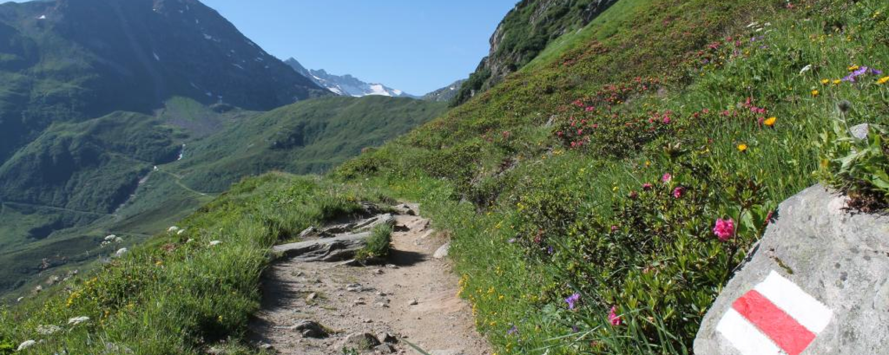 auf dem Wanderweg ins Val Maighels hinein