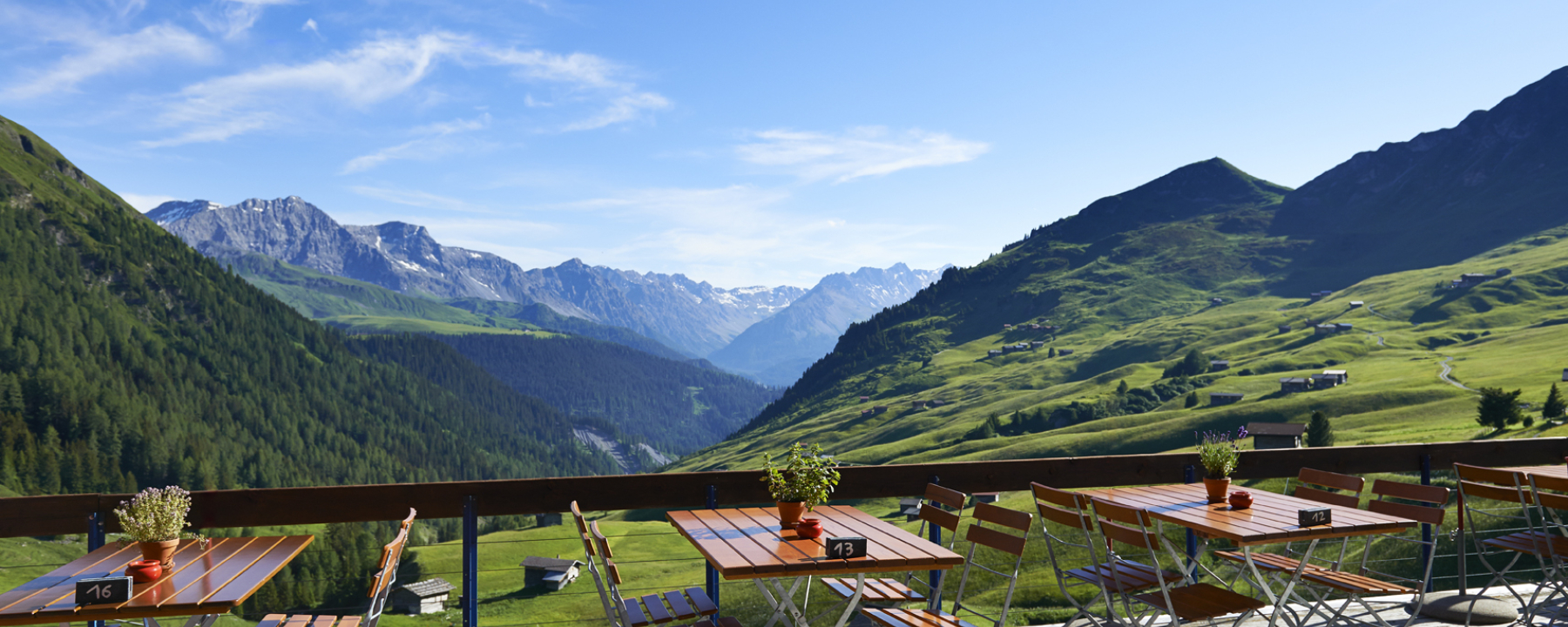 Die Terrasse des Berggasthauses