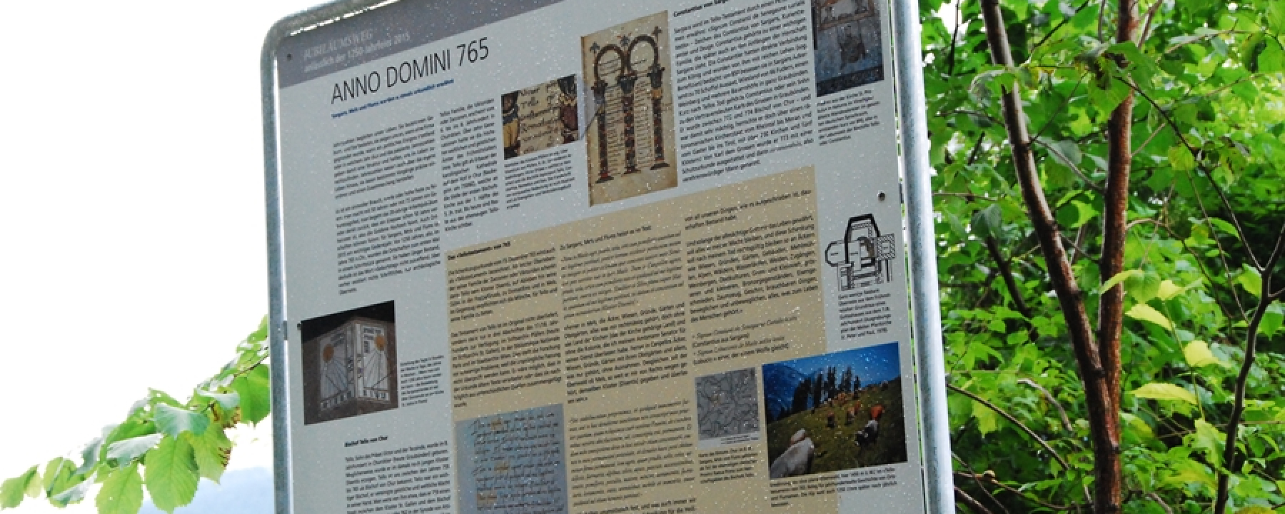 Infotafel auf dem Weg