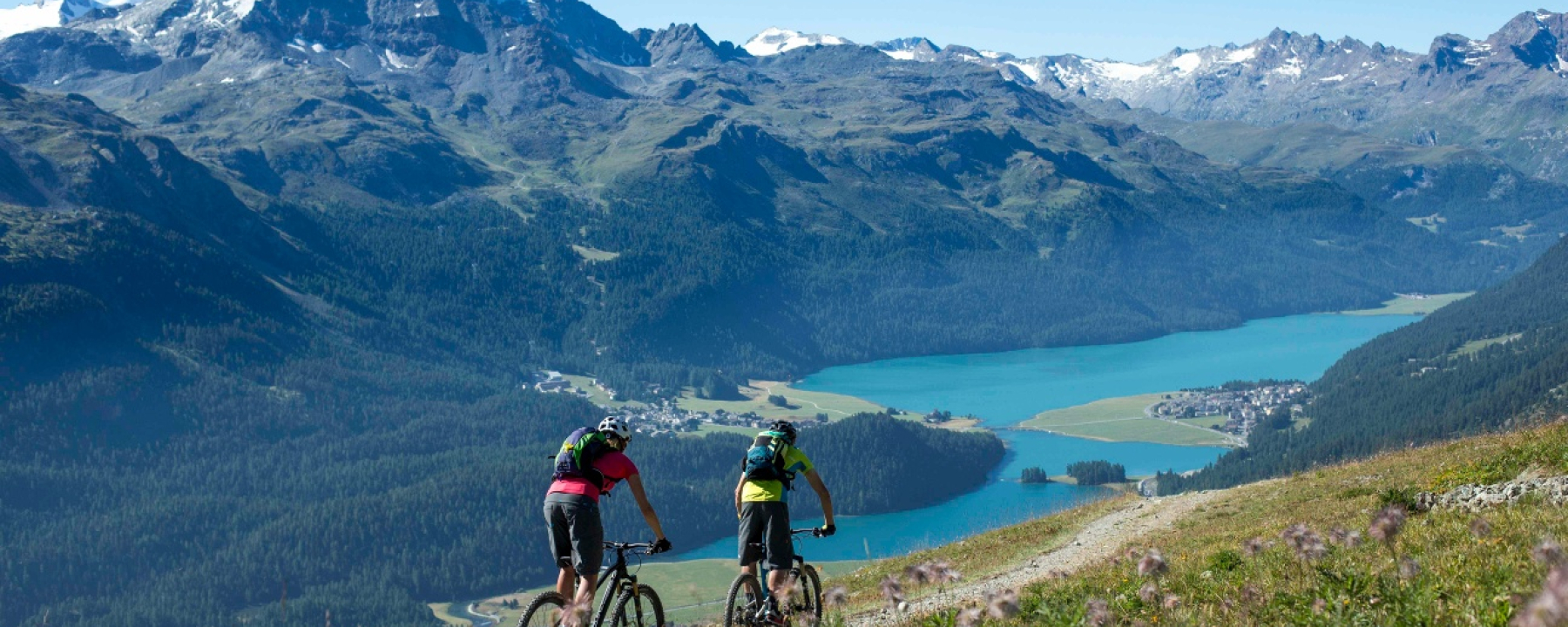 Auf Corviglia mit Engadiner Seen