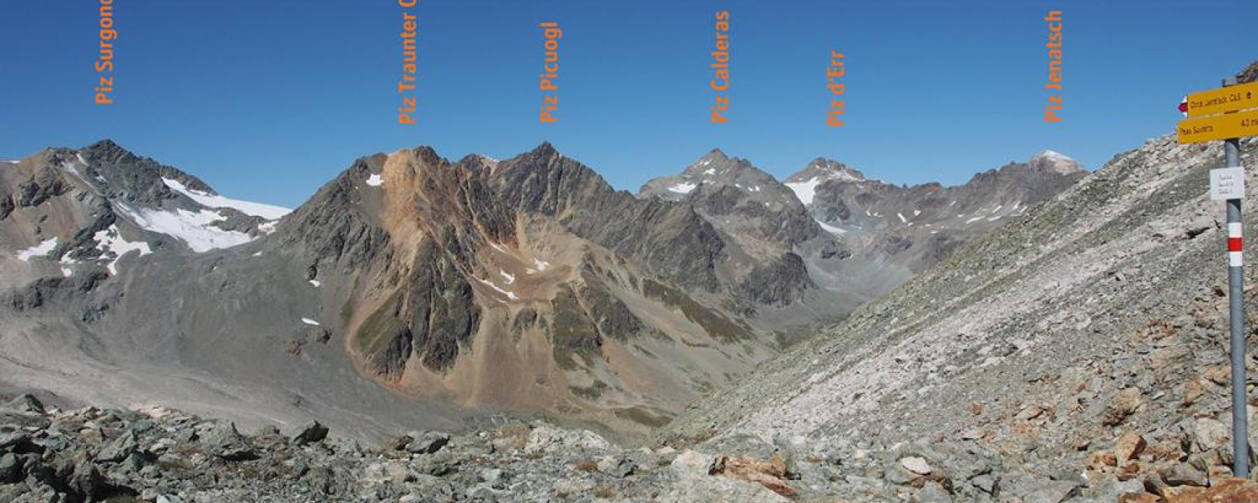 Bergpanorama ab Fuorcla Suvretta Richtung Jenatsch