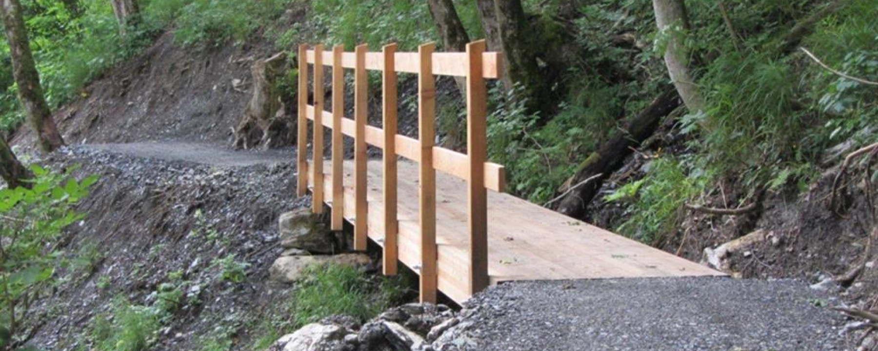 Holzbrücke auf dem Steinbock Lehrpfad