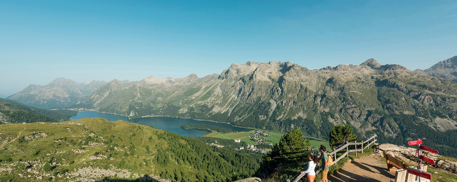 Aussicht Corvatsch Furtschellas in Richtung Sils