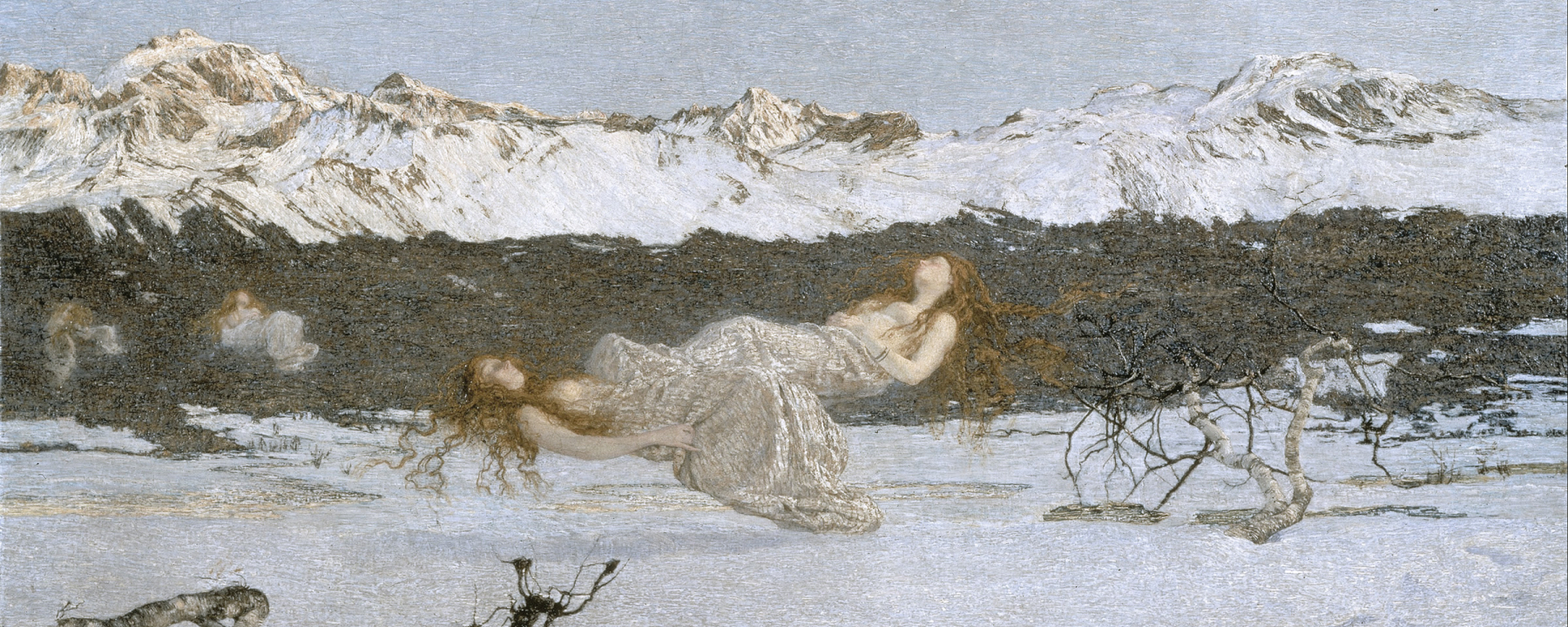 Il castigo delle lussuriose – Die Strafe der Wollüstigen, 1891: Das Werk veranschaulicht den ersten Teil des Gedichtes «Nirvana» von Luici Illica. (99 × 173 cm, Öl auf Leinwand, The Walker Art Gallery, Liverpool)