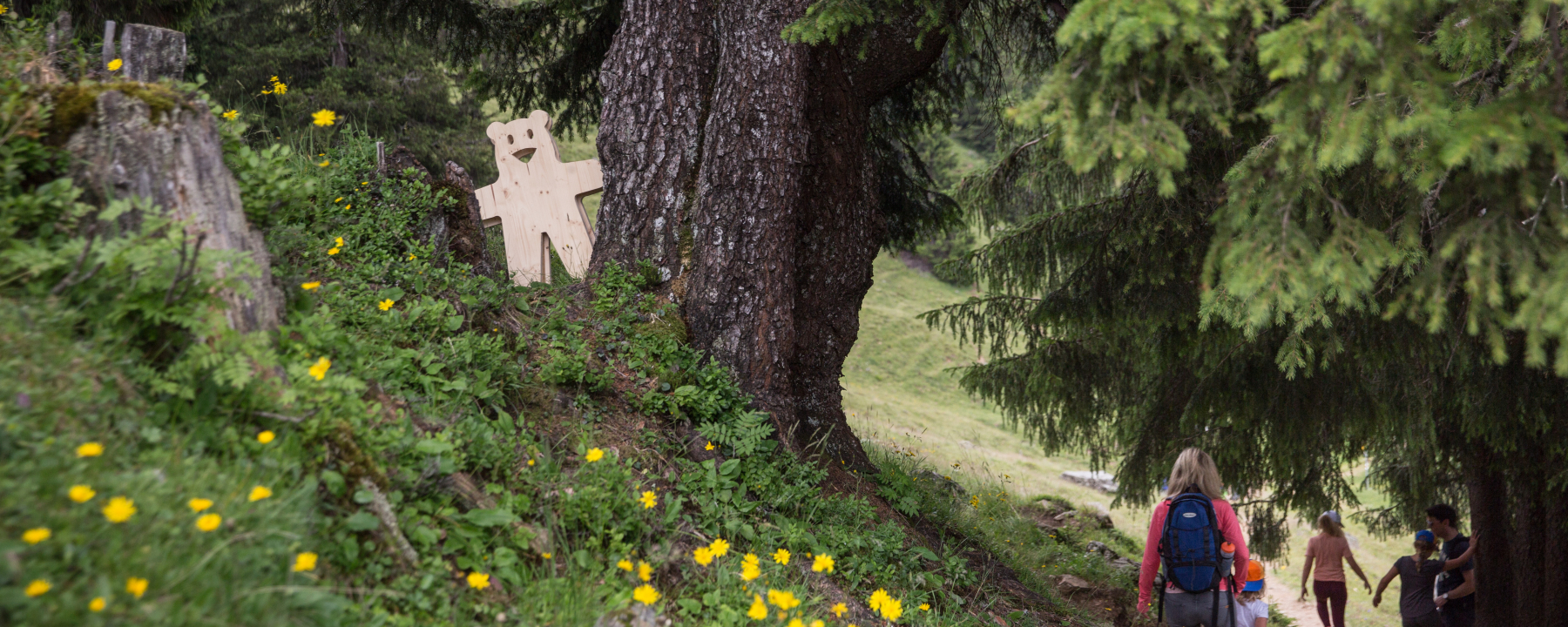 immer wieder versteckt sich Autschli auf dem Weg...