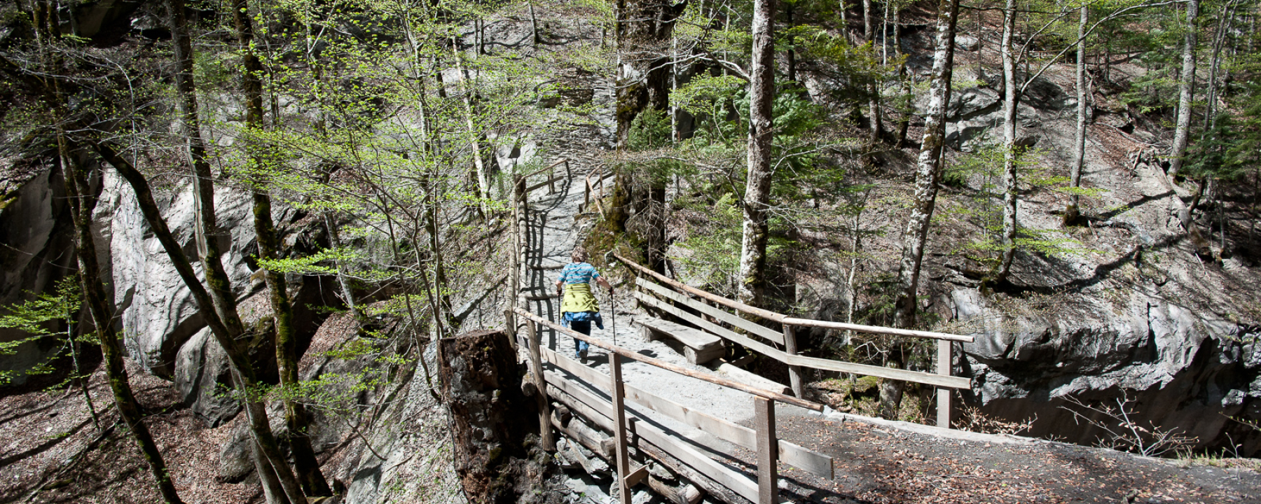 Naturbrücke auf den Weg zur Taminaschlucht