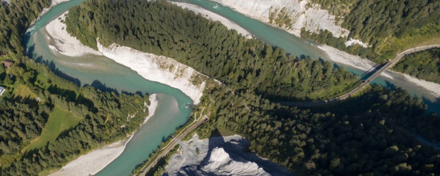Sommer Rheinschlucht mit der Drohne