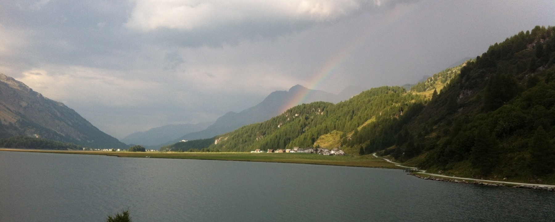 Silsersee mit dem dem Delta von Isola