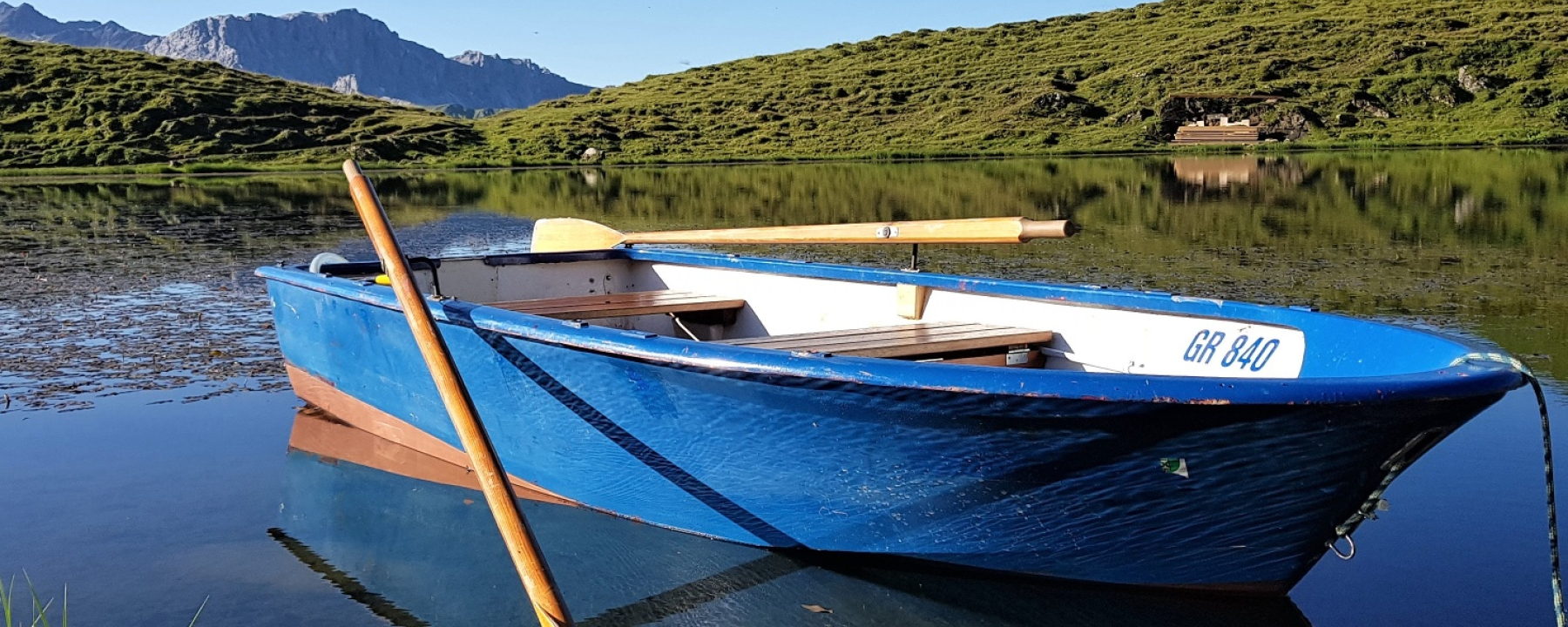 Carschinasee mit Ruderboot