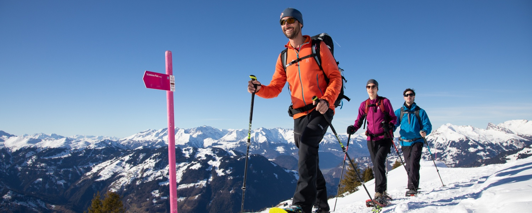 Markierte Schneeschuhtour "Rätikon Panoramatour" Stels - St. Antönien
