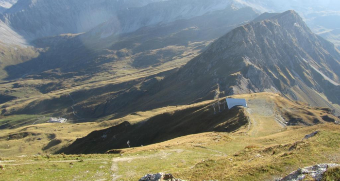 Weisshorn Gipfel Blick Richtung Carmennahütte