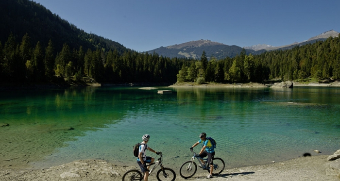 Biken am Caumasee Biken am Caumasee