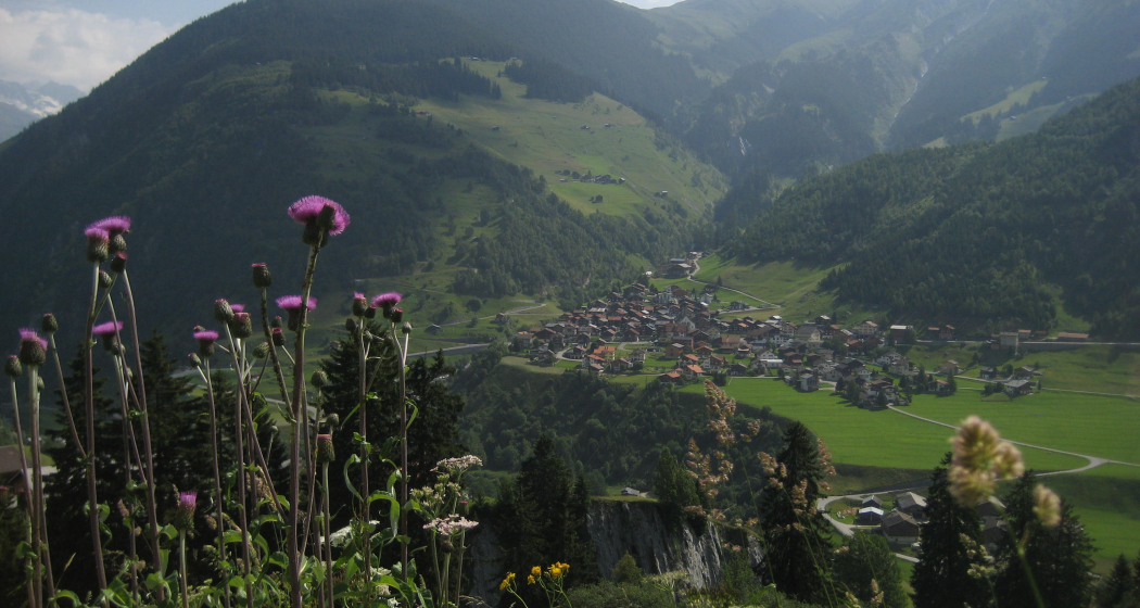 Blick zurück auf Curaglia Blick zurück auf Curaglia