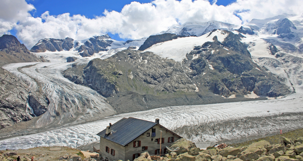 Fantastisches Panorma auf die Gletscherwelt um den Piz Palü Fantastisches Panorma auf die Gletscherwelt um den Piz Palü