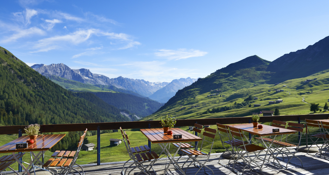 Die Terrasse des Berggasthauses Die Terrasse des Berggasthauses