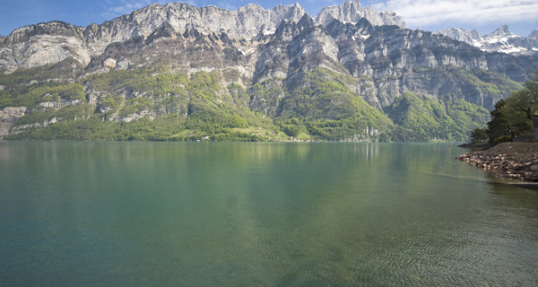 Sicht von Murg auf autofreie Seite des Walensee Sicht von Murg auf autofreie Seite des Walensee
