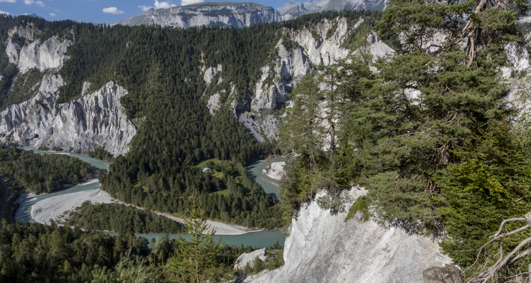 Rheinschlucht von der Aussichtsplattform Islabord Rheinschlucht von der Aussichtsplattform Islabord