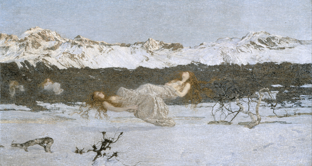 Il castigo delle lussuriose – Die Strafe der Wollüstigen, 1891: Das Werk veranschaulicht den ersten Teil des Gedichtes «Nirvana» von Luici Illica. (99 × 173 cm, Öl auf Leinwand, The Walker Art Gallery, Liverpool)