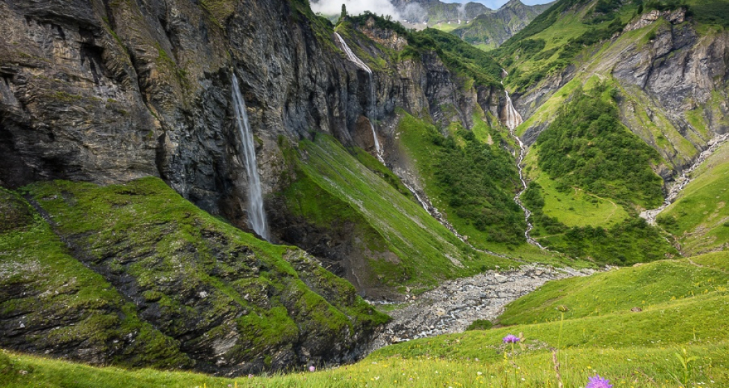 Flyschgestein in der Wasserfallarena Batöni