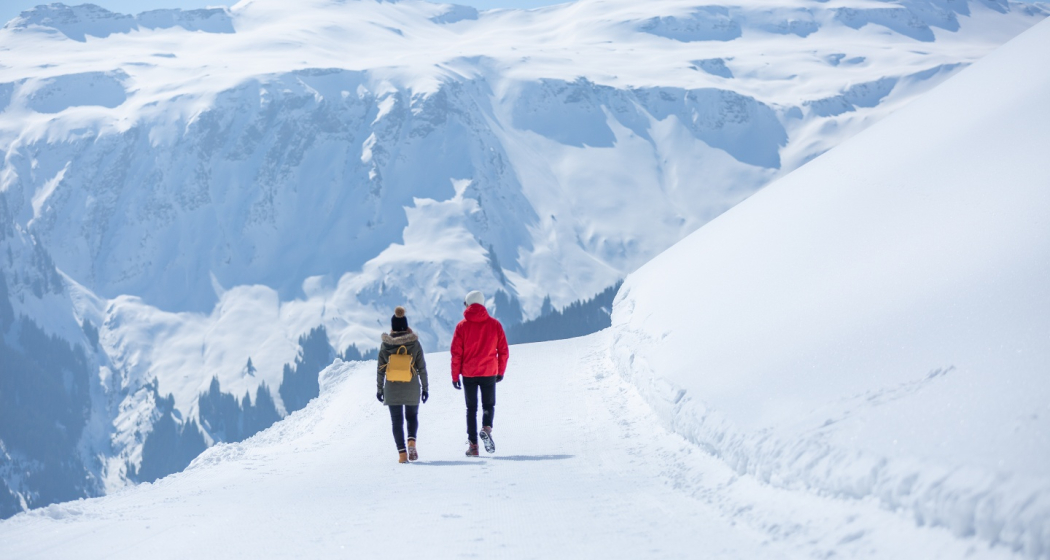 Verblüffende Bergwelt entlang des gesamten Winterwanderwegs Verblüffende Bergwelt entlang des gesamten Winterwanderwegs