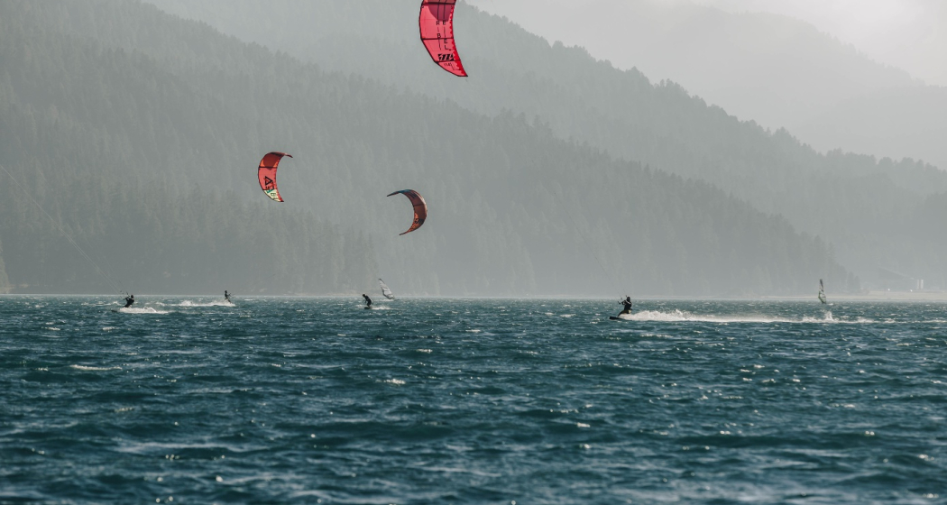 Kiter auf dem Silvaplanersee Kiter auf dem Silvaplanersee