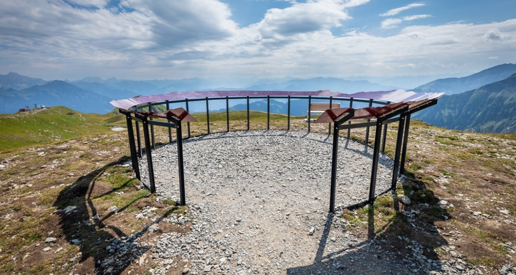 Rundum-Panoramasicht beim Aussichtspunkt auf dem Tagweidlichopf Rundum-Panoramasicht beim Aussichtspunkt auf dem Tagweidlichopf