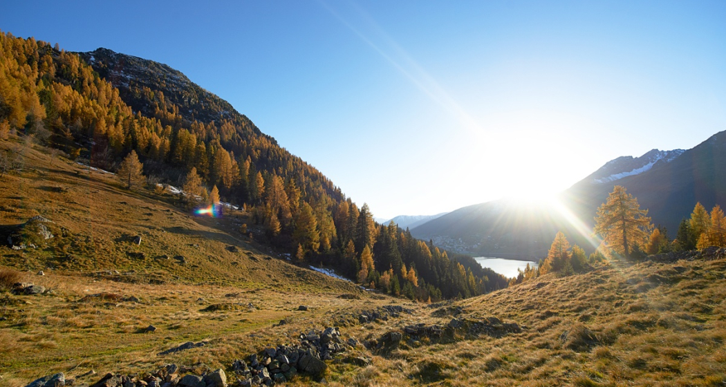 Davos mit Davosersee von der "Drusatscha" aus Davos mit Davosersee von der "Drusatscha" aus