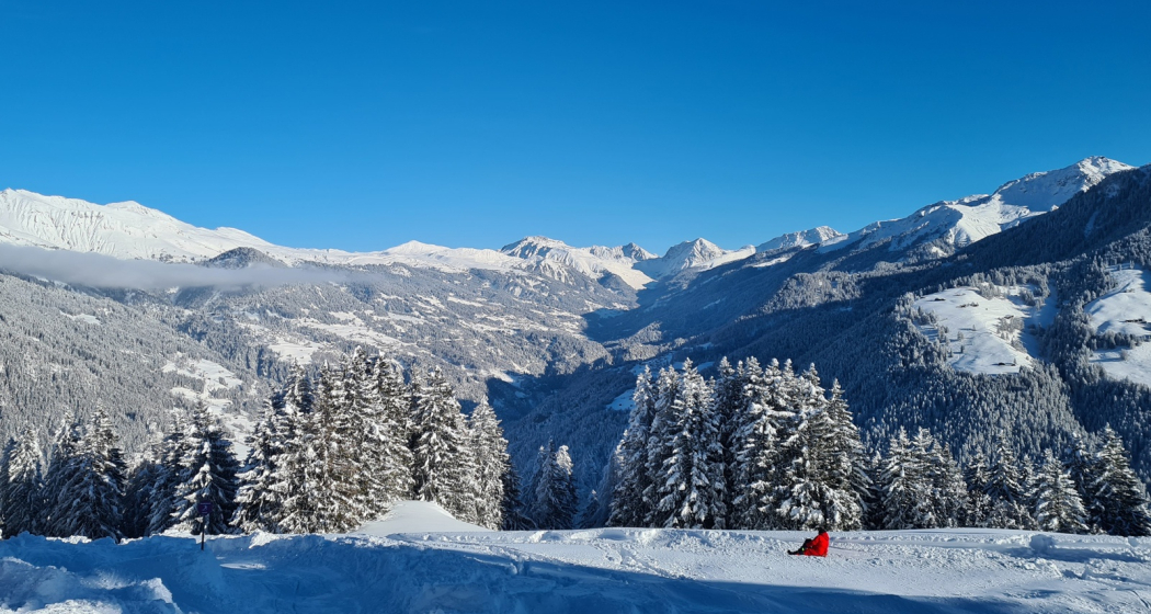 Schlittelweg Brambrüesch mit Aussicht Schlittelweg Brambrüesch mit Aussicht