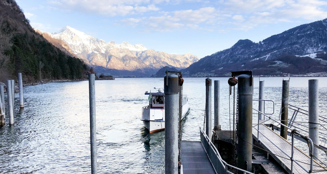 Hafen von Quinten am Walensee Hafen von Quinten am Walensee