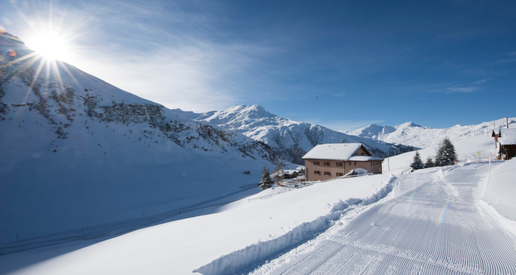 Berggasthaus Beverin im Winter Berggasthaus Beverin im Winter