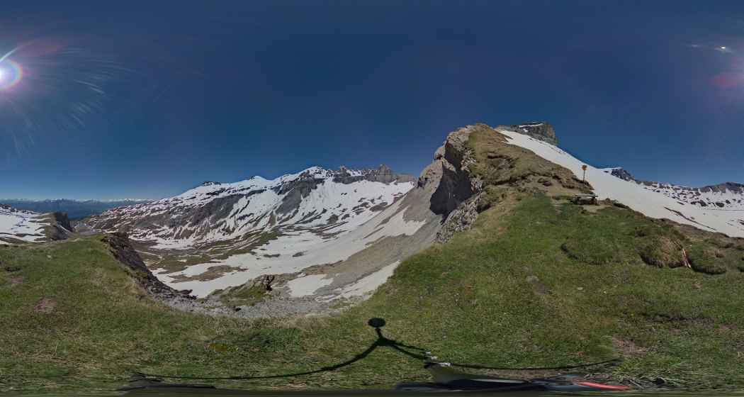 Panorama Tschingelhörner mit Blick auf die magische Linie
