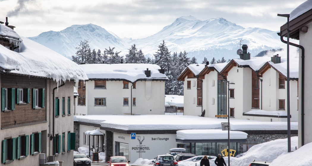 Valbella Postplatz im Winter Valbella Postplatz im Winter