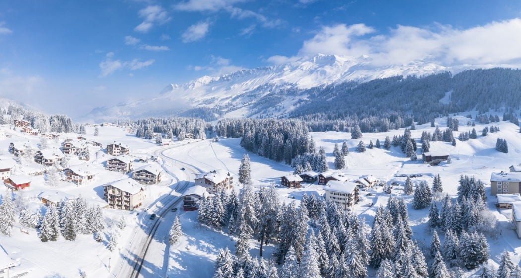 Blick von Valbella nach Parpan, WInter Blick von Valbella nach Parpan, WInter