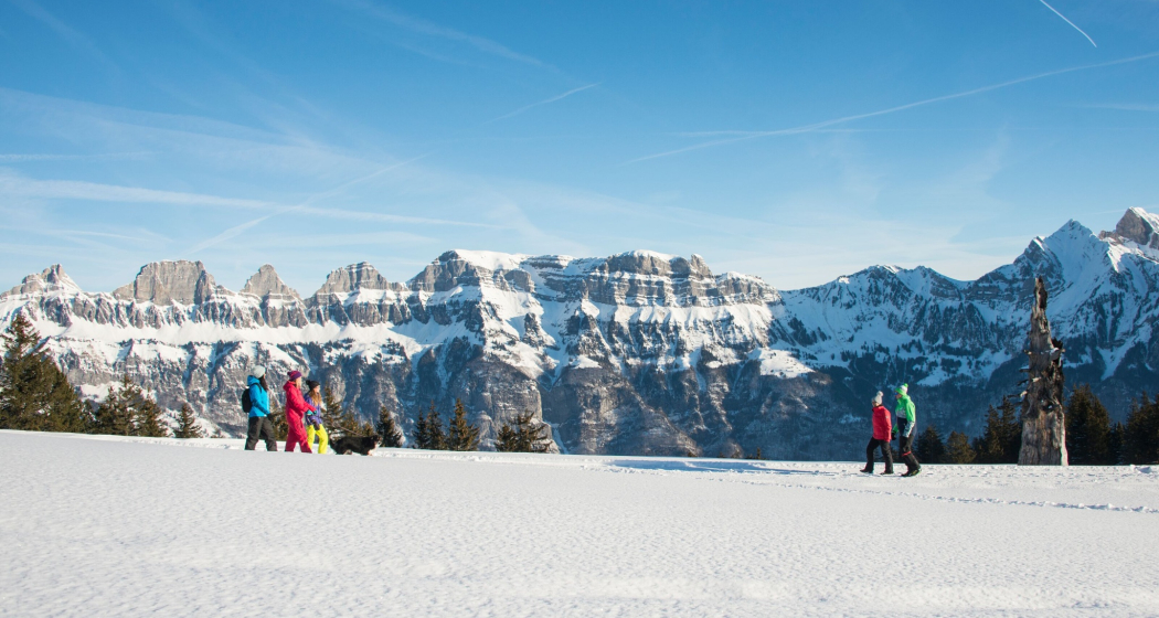 Familienfreundliche Winterwanderwege am Flumserberg