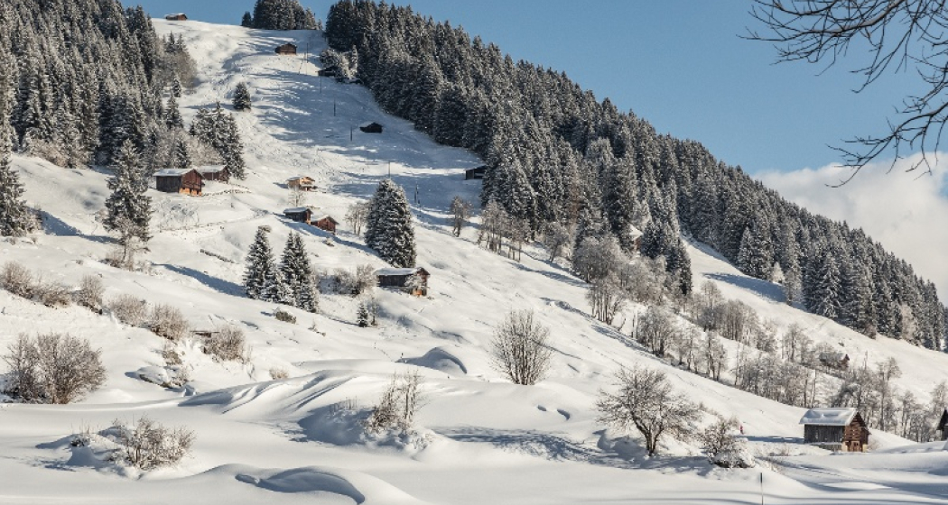 Weitläufig, die Loipe über Migliè