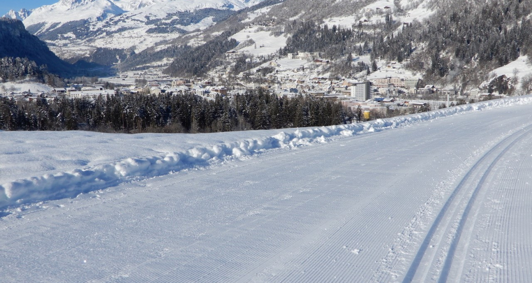 Die Loipe von Castrisch liegt in Sichtweite von Ilanz Die Loipe von Castrisch liegt in Sichtweite von Ilanz