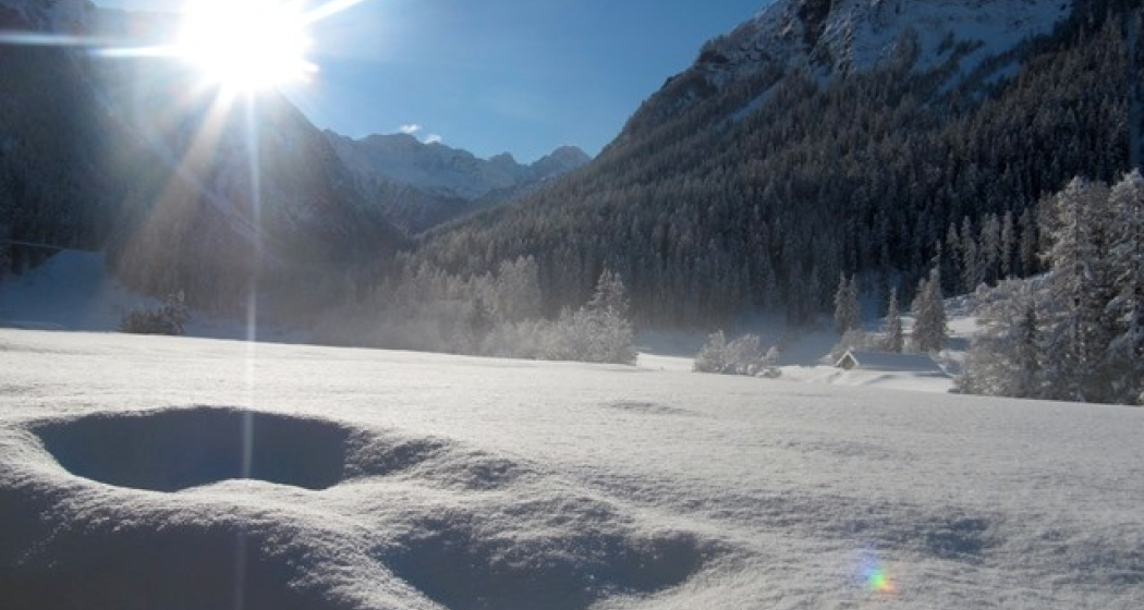 Blick von der Terrasse mit Teil unserers selbstgebauten Iglus