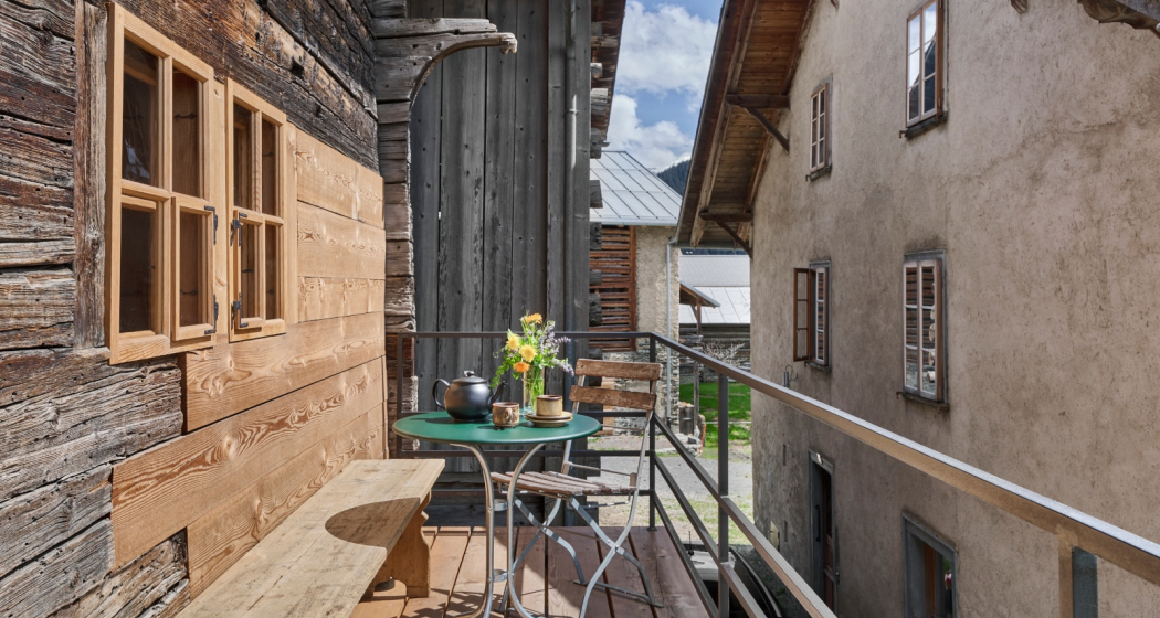 Ferienwohnung Casa Fontauna - Terrasse