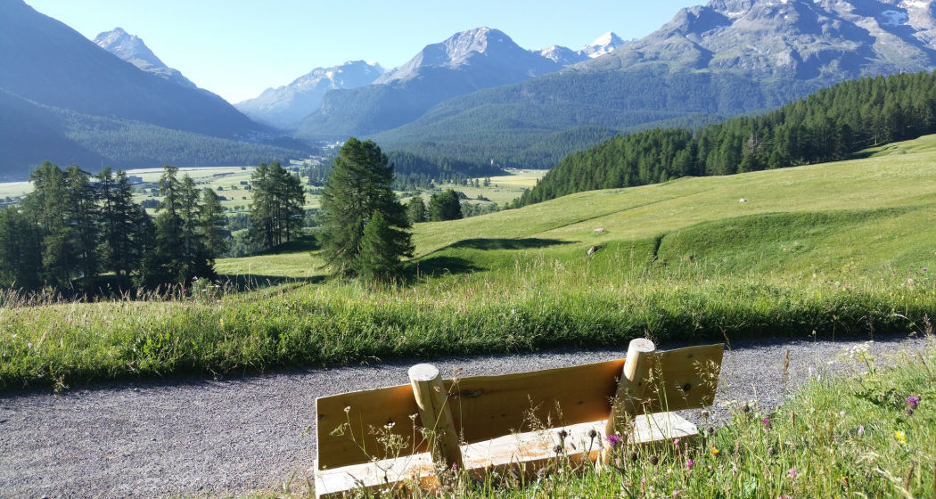 Sitzbänke Cristolais - Aussicht Samedan (oua_620279132_image) Sitzbänke Cristolais - Aussicht Samedan (oua_620279132_image)