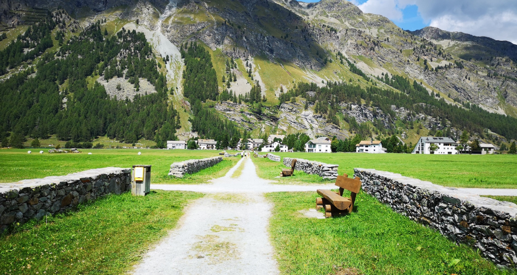 Sitzbänke bei den Trockenmauern in der Silser Ebene (oua_620279824_image) Sitzbänke bei den Trockenmauern in der Silser Ebene (oua_620279824_image)