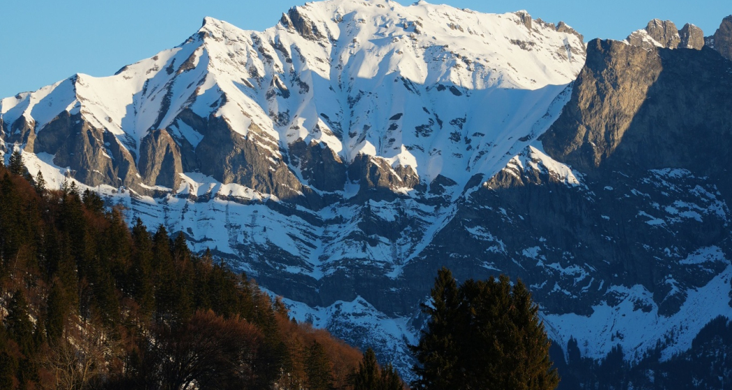 Aussicht beim Winterwandern im Taminatal
