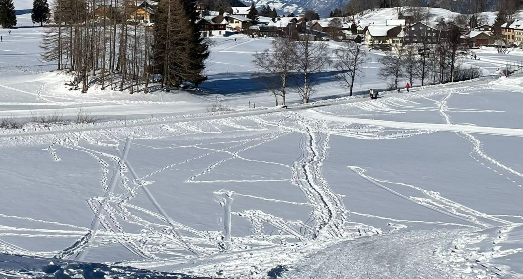 Winterwanderweg auf dem St. Margrethenberg im Taminatal