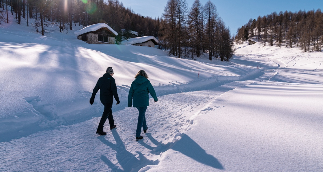 Winterwander im Val Fex, Richtung Muotta da Güvè Winterwander im Val Fex, Richtung Muotta da Güvè