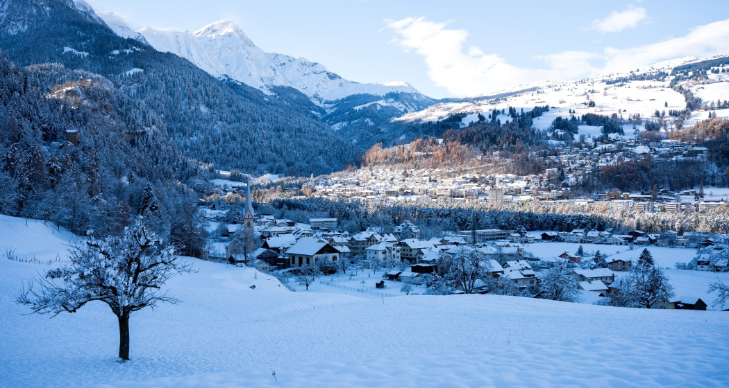 Sils i.D. mit der Burg Ehrenfels im Winter Sils i.D. mit der Burg Ehrenfels im Winter