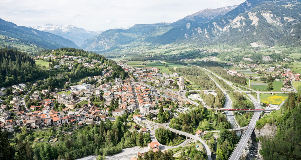 Aussicht auf Thusis vom Känzeli Aussicht auf Thusis vom Känzeli