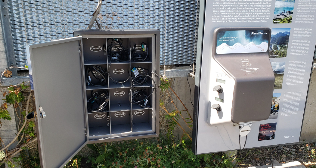 Ladestation E-bike Flims Talstation Bergbahnen Ladestation E-bike Flims Talstation Bergbahnen
