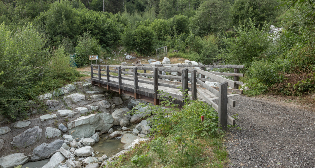 Brücke bei der Historischen Werkstätte Gebrüder Giger in Schnaus Brücke bei der Historischen Werkstätte Gebrüder Giger in Schnaus