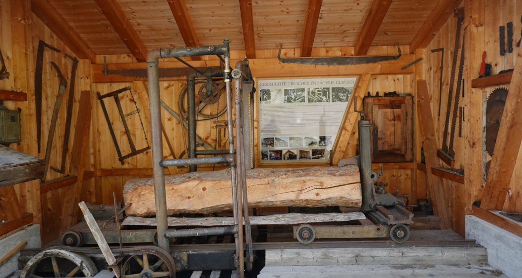 Aufnahme der mobilen Sägerei in Clavadi