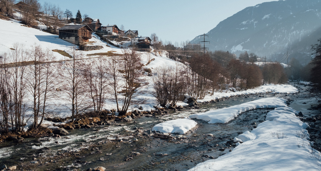 Aufnahme in Cumpadials im Winter. Aufnahme in Cumpadials im Winter.