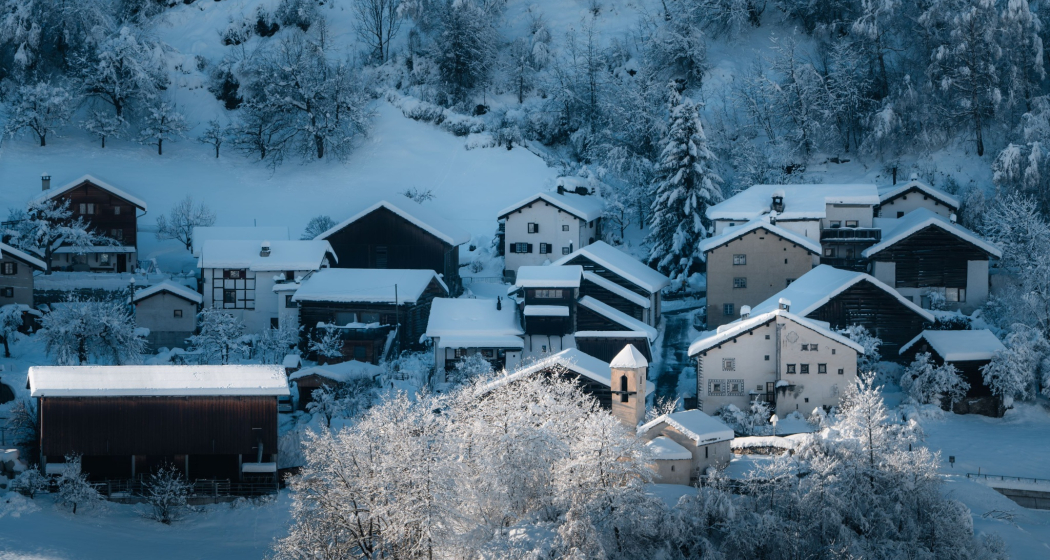 Clugin Dorf im Winter Clugin Dorf im Winter